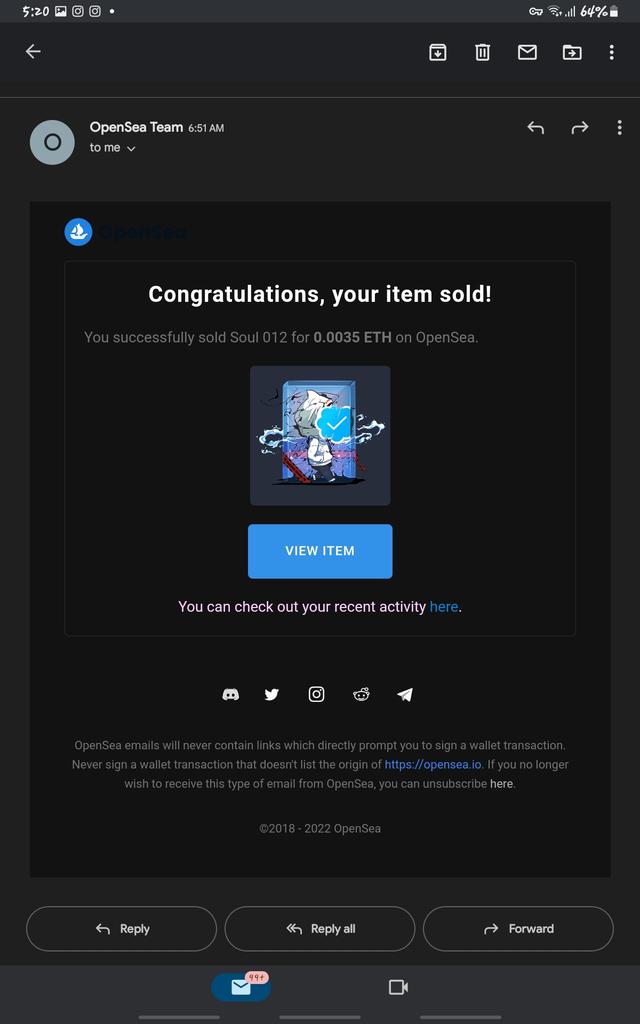 SOLD *4 ITEM*🌈❤
  
all adopted by <a href="/yokai_eth/">Yokai.eth 🐍 🎮</a> 

 Welcome <a href="/yokai_eth/">Yokai.eth 🐍 🎮</a> you are new holder at babysoul🌈🎉🎉
    And sorry to late post but im very busy today bro🦄

#NFTCommmunity #nftcollectors