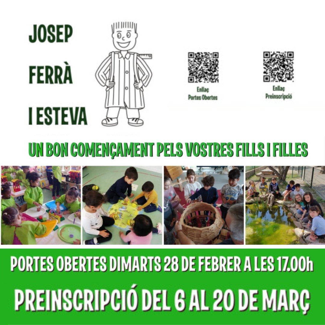 AjuntamentOlesa's tweet photo. 🔴 PORTES OBERTES

📚 Demà és el torn de l' @escola_ferra en aquesta ronda de portes obertes dels centres escolars olesans. Visita-la a les 17 h.

ℹ Recordeu que al web de l'Ajuntament teniu tota la informació sobre el període de #preinscripcióescolar a #Olesa. https://t.co/U0f32Q6ti8