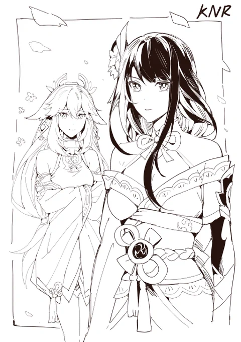 doodle sketch วาดเล่นช่วงนี้ค่ะ ปกติลงอีกแอค ถ้าครบ 4 ภาพค่อยเอามาลงแอคนี้ค่ะ 💦 /มีแก้ผมพี่สาวเย่หลานนิดหน่อย

#GenshinImpact #原神 