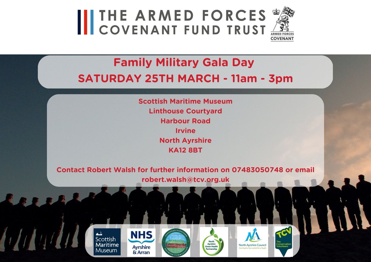 The Scottish Maritime Museum is proud to be hosting a Family Military Gala Day on Saturday 25th March; 11am – 3pm. We welcome all ex-Armed Forces, those serving, veterans &amp; their families to find out more information about the opportunities on offer in their local community.