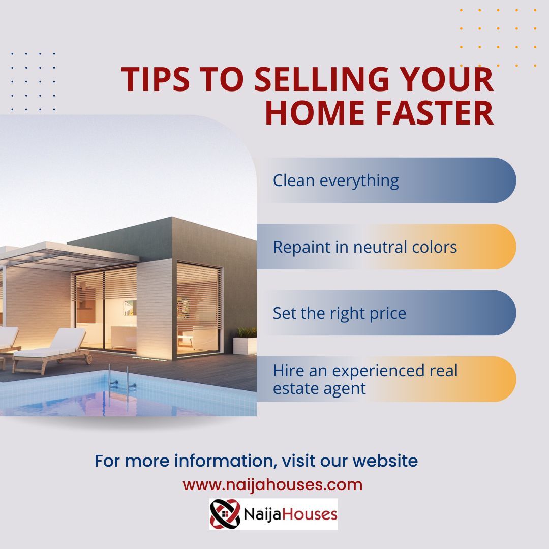 Selling a home can be stressful, but there are simple tips to help you get your property off the market faster! Here are our top ideas for making sure your house stands out and sells quickly

#Abujarealestate #sellingahouse #abujabusiness #NigerianElections2023