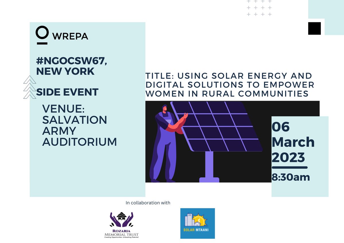 WREPA (@wrepakenya) on Twitter photo 📣#NGOCSW67 Side Event alert!
➡️If you have not registered <a href="/NGO_CSW_NY/">NGO CSW/NY</a> yet, follow the link to do so here: whova.com/portal/registr…
🎉See you in person and virtually soon!
#CSW67 📣#NGOCSW67 Side Event alert!
➡️If you have not registered <a href="/NGO_CSW_NY/">NGO CSW/NY</a> yet, follow the link to do so here: whova.com/portal/registr…
🎉See you in person and virtually soon!
#CSW67