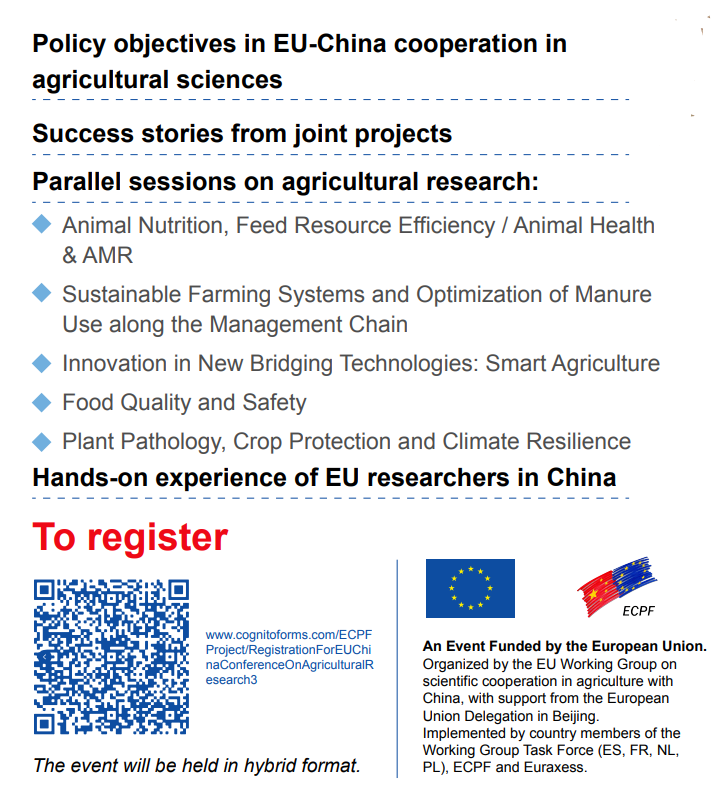 sieugreen's tweet photo. Just a little reminder about the presentation of #SiEUGreen in the EU-China Conference on Agriculture Research,which will take place tomorrow. Scan the barcode below for your registration. @HorizonEU #UrbanAgriculture #foodsecurity #ResearchImpactEU #InvestEUResearch  #EUFunding https://t.co/UiehDGNNNa