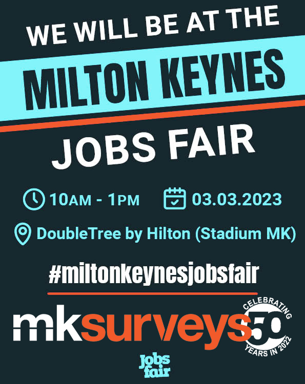 mksurveys's tweet photo. Come and visit MK Surveys at the #miltonkeynesjobsfair this Friday (3rd March 10am - 1pm) at: DoubleTree by Hilton Milton Keynes (Stadium MK)
We are currently recruiting for many #survey disciplines.
https://t.co/2YfCgGJtgQ
#jobs #vacancies #careers #MiltonKeynes @TheJobFairs https://t.co/UsS1mqbCD9
