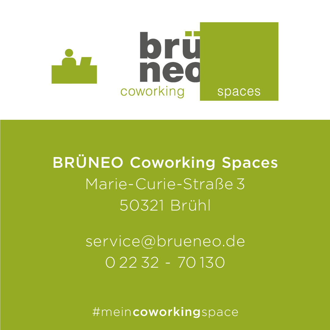 ❤️Das FLEXIBLE #BüroMieten von heute! 

 Skaliere dein #Business, dein #Startup, dein #Unternehmen so #flexibel, wie du es wirklich brauchst, ohne starre #Miete und mit echtem #Mehrwert u.a. durch den #Austausch mit anderen: 

service@brueneo.de 
02232-70 130