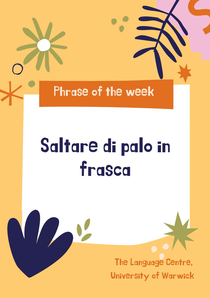 Warwick_LC's tweet photo. Do you understand this phrase in Italian? Do you recognise any of the words from this expression? What is the equivalent in English? Is there an equivalent in your language?
#phraseoftheweek
#italianproverb https://t.co/rOlWinUAg3