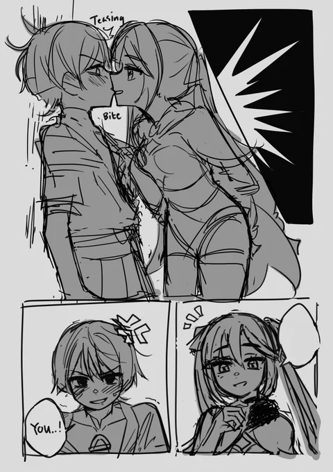 Here's the other panels I sketched for this scaramona comic, but didn't include lol https://t.co/B6qwtohCfx 