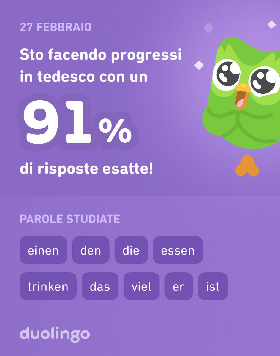 pvolpones's tweet photo. Sto studiando tedesco su Duolingo! È gratis, efficace e divertente. https://t.co/NZlpQINIr0