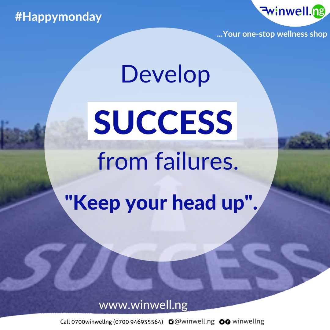 Winwellng's tweet photo. Keep your head up!!
Be success driven, develop success from failures. Discouragement and failure are two of the surest stepping stones to success!!
Happy Monday!
#ecomerce #wellness #healthandbeauty #digitalmarketing #marketing #vote4u #monday #men #women https://t.co/auloDkiJAO