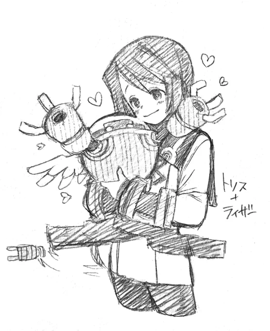 シャーペン落描き、トリスとライザー(サモンナイト2) 