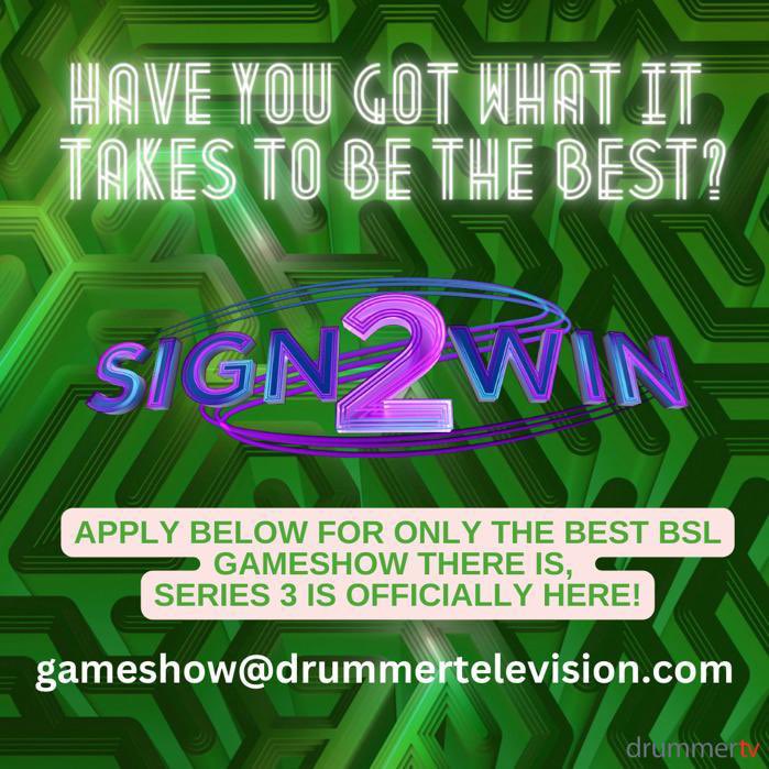 Sign2win is back! The first ever gameshow made entirely in BSL!  Casting now 

If you know anyone who uses BSL please pass this on -