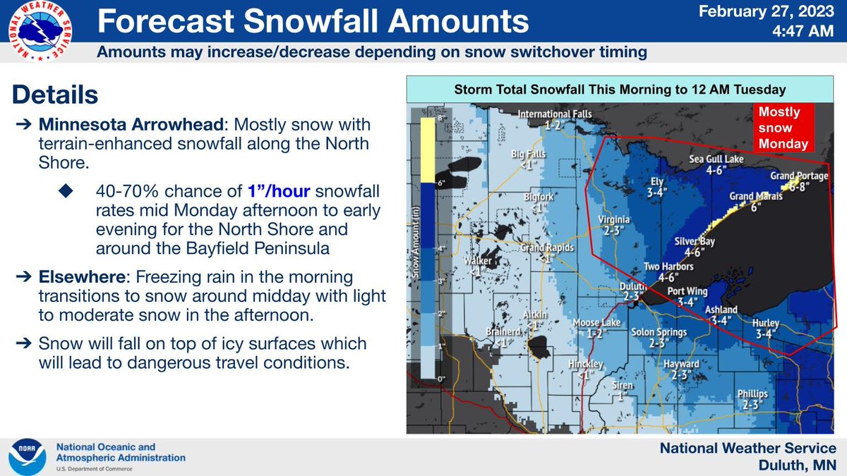 NWS Duluth on Twitter "Snow accumulations are expected today after