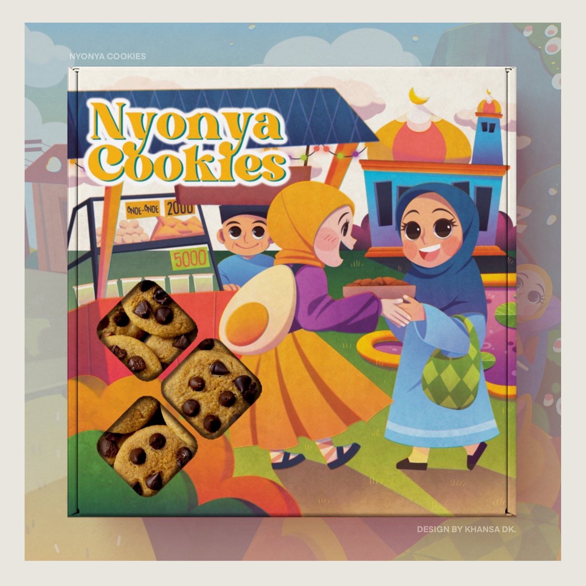 Karya penutup di akhir bulan untuk Nyonya Cookies ( @ nyonyandarucatering ). Aku paling senang bagian ngedit karya pas disatuin sama mockupnya. Jadi bisa kebayang hasilnya kalau dicetak bakal gimana.
.
.
#illustration #designproduct #artidn