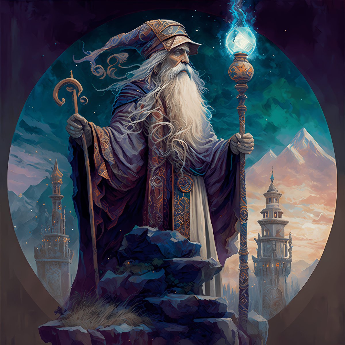 Mystical wizard on a mountain
#digitalwallpaper #epic #epicfantasy #wallpaper #wizard #aiart #wizardmagic #midjourney #magicspell #spellcaster #spellcasting #spellmagic #wizards #wizardmagic #mystical #mysticalart #mythical #mythicalfantasy #mythicallands #magicwand #magicweapon