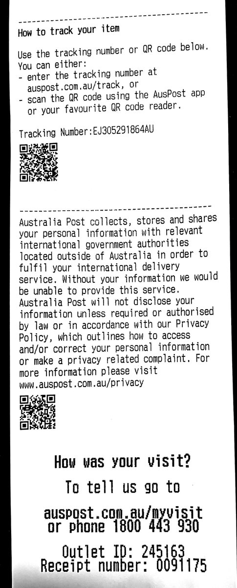 Gingerbeer0's tweet photo. It’s on its way from Australia via express post #tae23 https://t.co/HuT1Sul7FF