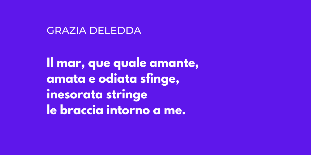 Aquests versos són obra de Grazia Deledda, concretament del poema 'La via dei sogni'. Els hem trobat al llibre Opere complete di prosa e poesia, una edició del 2020 de L'Aleph.

#poesiaitaliana #donespoetes #donnepoetesse #donnepoesia #graziadeledda