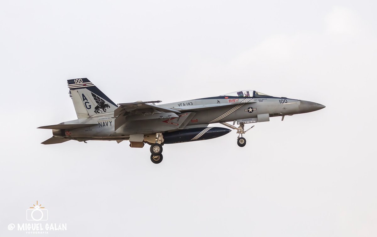 Us Navy F/A 18E Super Hornet, Pukin Dogs VFA143. TLP 1/2023 Albacete AFB. LEAB 21-2-2023. #avgeek #planespotting #aviatiolovers #usnavy #tlp #baseserealosllanos @USNavy #f18superhornet