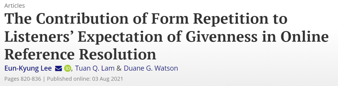 DProcesses's tweet image. Have you ever heard successive sentences with repeated expressions? How do we respond when expressions are repeated, accented, or slightly different? 
Find out more here ☞

🔗doi.org/jthc

#reference #repetition #languagecomprehension
#DiscourseProcesses
@yonsei_u