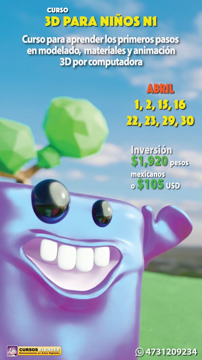 casyopea's tweet image. Cursos para principiantes de Blender 3D, invierte en educación de calidad, pre requisitos para cursos especializados.

#b3d #Blender3D #BlenderEducation #CursosBlender
Introducción a Blender 3D Abril
cursosblender.com/2021/12/27/cur…

3D para niños Abril
cursosblender.com/2022/08/31/3d-…