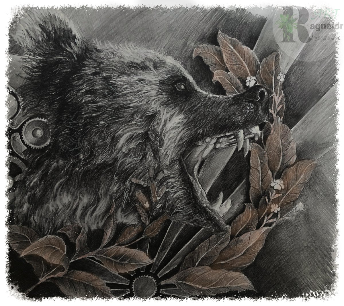 smoking bear , mу art, 297×420 , pencil drawing, 2022
instagram.com/artragneidr/
#instaart #artist #artoftheday. #fabercastell #logotype     #tobacco #cigarettes #bear #animals #blackbear #animalism #animalslife