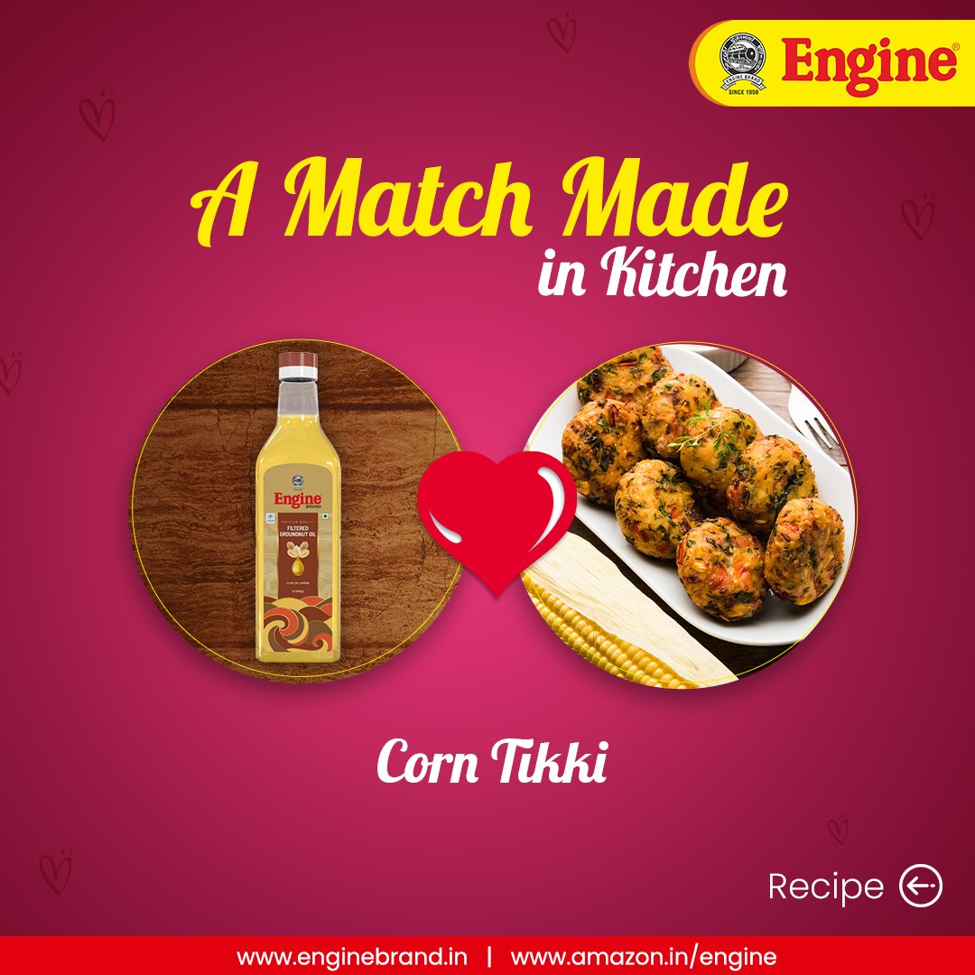 EngineBrand_in's tweet photo. Home is where you are... with food!
Bringing you a recipe of #CornTikki, a delicious appetizer that makes a perfect snack for late-night movies or evening chai!
Tell us your love story with your soul-#food-mate in the caption!

#EngineBrand #PyaarKaRasta #EngineGroundnutOil https://t.co/hmNLVdAX1l