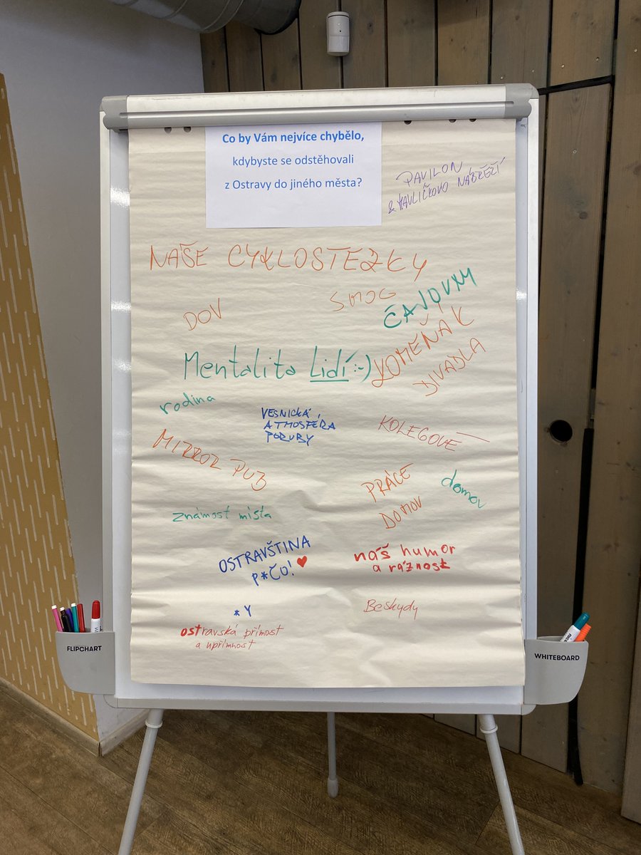 fajnOVA_cz's tweet photo. Co by vám nejvíce chybělo, kdybyste se odstěhovali z Ostravy? I na tuhle otázku jsme se ptali během setkání v @ImpactHubOva věnovaného budování komunit. Co byste odpověděli vy? Proces tvorby nového plánu se pomalu rozebíhá...#fajnova #ostrava #komunita #plan2030 https://t.co/C2M8GvrdmV