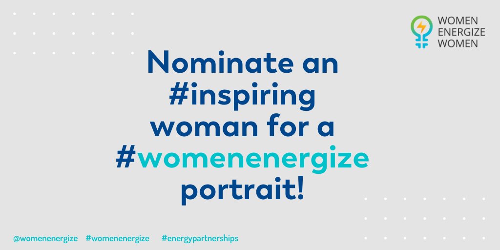 Do you know or work with an #inspiring woman of #cleanenergy ? Let us know for our new series of #womenenergize portraits!

#empowerment #energytransistion #energypartnerships #womenenergize #womeninrenewables #rolemodel

@BMWK @giz_gmbh @bEEmerkenswert @GlobalWomensNet