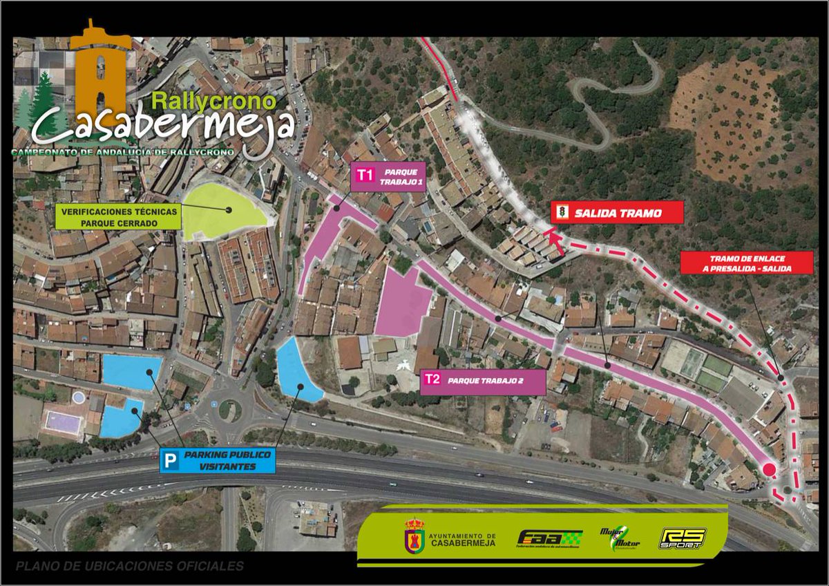 🏁 #RallyCrono #Casabermeja
 
📌 Plano de ubicaciones: Parque cerrado, parque de trabajo y tramo salida

⚠️ Prohibido estacionar en el Pso. Puerto de la Horca desde las 08.00h del sábado 4 marzo

#PolicíaLocal #EstamosPorTuSeguridad