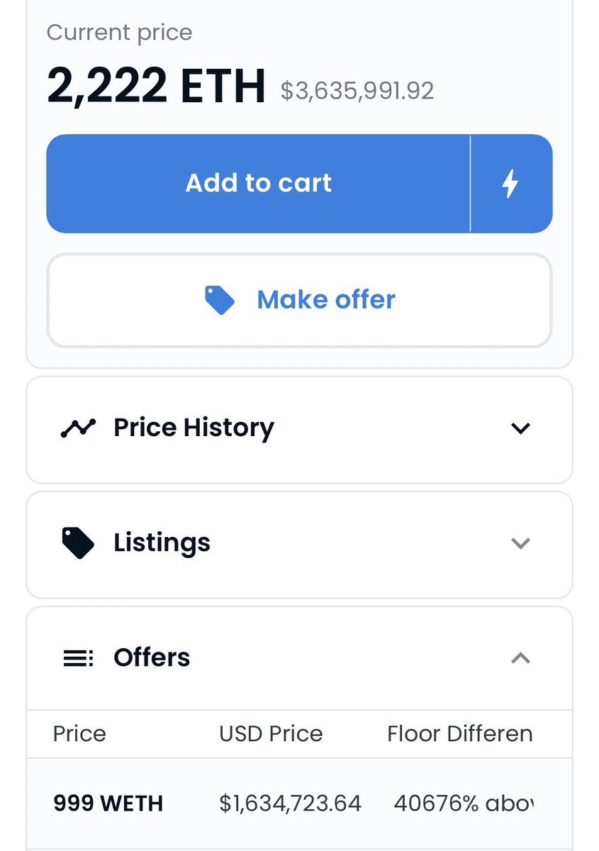 someone bid 999 ETH, $1,600,000USD on a digital key that came out of a digital monkeys ass and nobody knows what it does

someone else is not clicking "accept offer" immediately