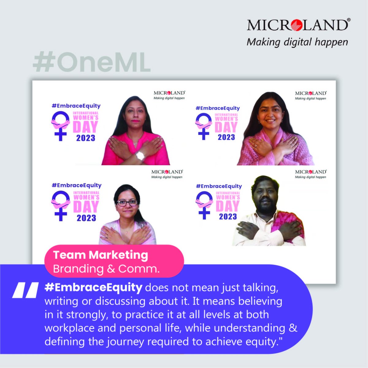 MicrolandLtd's tweet photo. The theme for #IWD2023 is #EmbraceEquity & the pictures are proof that #Microlanders are ready to embrace it. Microlanders gear up to celebrate thought-provoking Panel Discussions, Speaker Sessions and Networking Opportunities. #Microlanders, grab your seats now! #Notwithouther https://t.co/9mwTH6MWGh