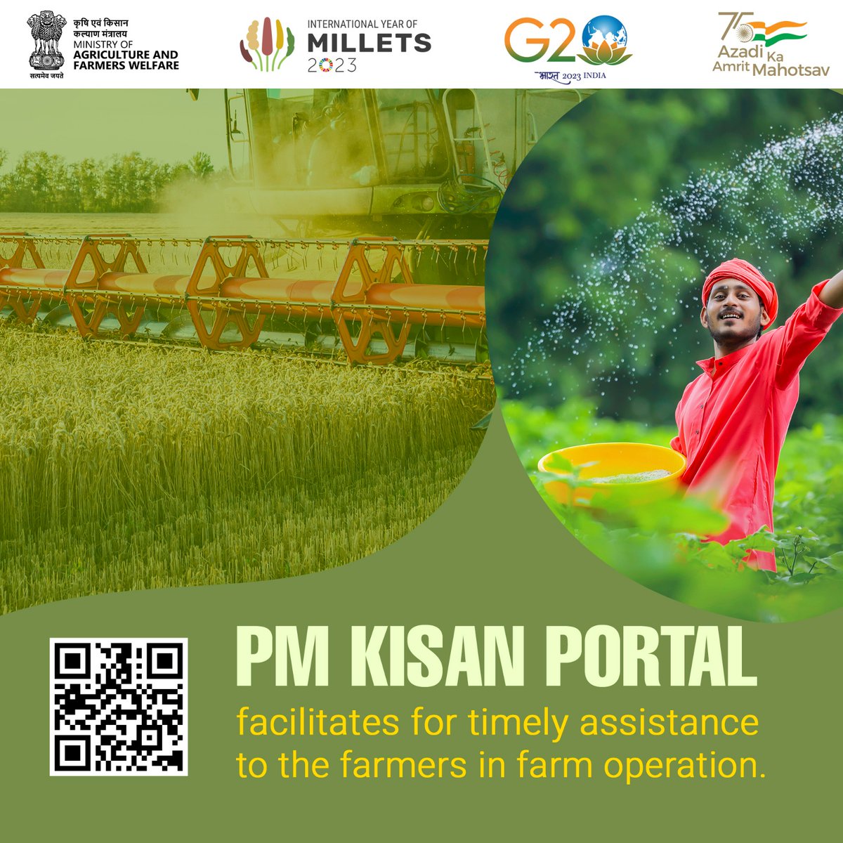 AgriGoI's tweet photo. The PM Kisan portal, an initiative by the Government of India, serves as a platform for farmers to receive timely assistance for their farming operations.
#PMKISAN #FarmersFirst
#4YearsofPMKisan
#agrigoi #PMKisanSammanNidhi #G20India
@g20org https://t.co/sVWfZAD8H5
