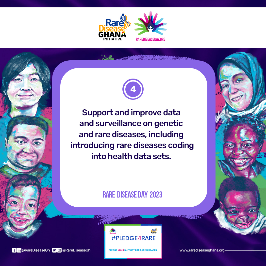 RareDiseaseGh's tweet photo. In 24 hours #3millionpeople all over the #world will gather to celebrate #rarediseaseday 2023. Ghana joins in the celebrations with these #KeyAsks aimed at advancing care for #PLWRD. Like, Share and #Pledge4Rare
https://t.co/7Qi0wE5oIu https://t.co/ENyYRabyee
