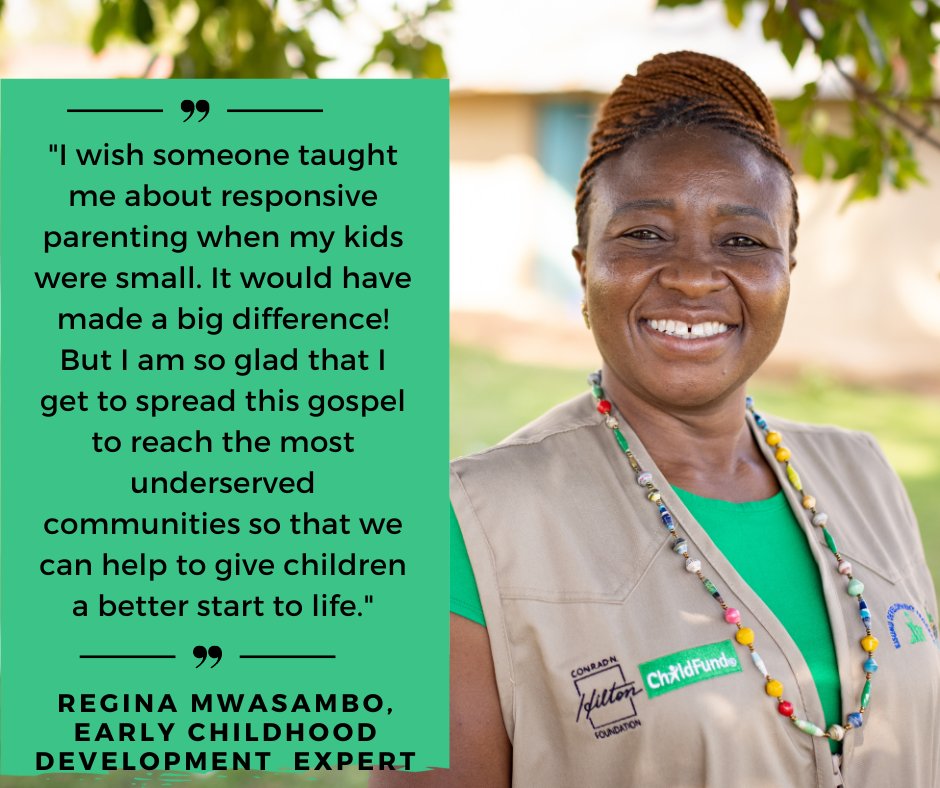 The conditions present in a child's early years have long-term effects on their development. 

Our #ECD expert <a href="/Mkamnyika/">Its_Gina!</a> is glad that our #responsiveparenting programs reach underserved communities &amp; help to give children a better start to life. 

Read on childfund.org/early-childhoo…