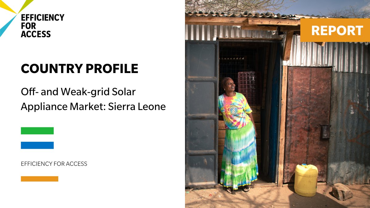 EforA_Coalition's tweet photo. In rural #SierraLeone, only around 6% of the population has #GridAccess. Government policy measures and campaigns can accelerate the household #SolarMarket, however. Explore Sierra Leoneβs market landscape in this country profile: https://t.co/M3mgqNJrsA https://t.co/2fYzgSRjaA