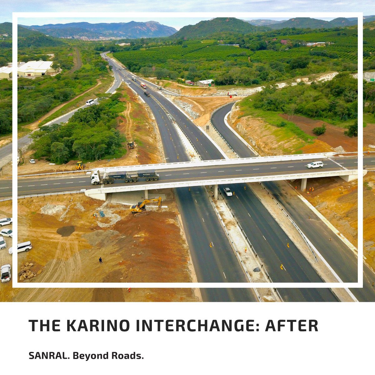 The Karino Interchange, before and after.

Read more about this project here: bit.ly/3JbqU5t

#BeyondRoads #RoadSafety #Roads #SANRALroads