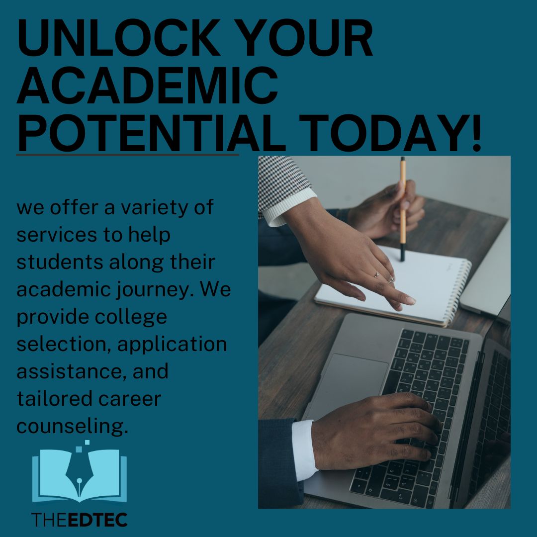 Unlock your academic potential today with The EdTec's expert education counseling services. Your academic journey is important to us, and we're here to guide you toward success.  #educationcounseling #career #collegeselection #studentlife #careergoals #futureleaders #theedtec
