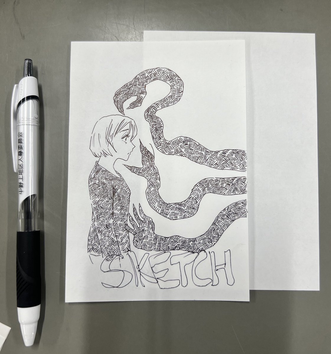 _A_Winter's tweet image. 「影ツー」
#イラスト
#イラスト好きさんと繋がりたい
#絵描きさんと繋がりたい
#落書き #オリジナル 
#一発描き
#sketches