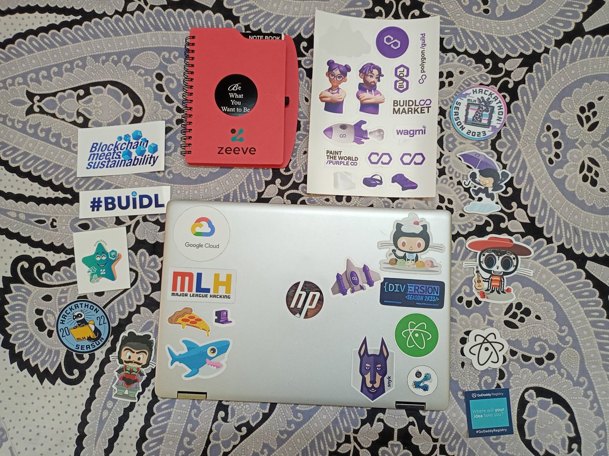 What's the 1st thing in the morning u do after a 36hrs <a href="/MLHacks/">Major League Hacking (MLH)</a> sponsored <a href="/Diversion2k23/">Diversion 2k23</a> hackathon... Yes sit down w all the swags u collected. 
Thanks #diversion2k23 for making my 1st hackathon so amazing ! 
Ps <a href="/aaishika/">Aaishika</a> <a href="/SankalpSharma09/">Sankalp Sharma</a>  &amp; <a href="/thisisryanswift/">Ryan Swift</a> got the best swags fr