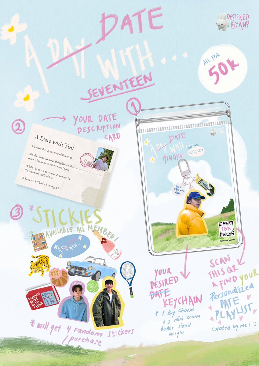shuasmaid's tweet photo. [RTs and likes are v appreciated] 
A  ̶D̶a̶y̶ Date With Seventeen 🌷⛅️🫧🍃” keychain batch 2 pre-order is now open! 

♡ ̆̈ secure your orders through  https://t.co/p09mro080s
♡27 feb - 11 March (or until full slot)

Limited slot! Please read the instruction carefully🤍 https://t.co/49SpPuJ1JQ