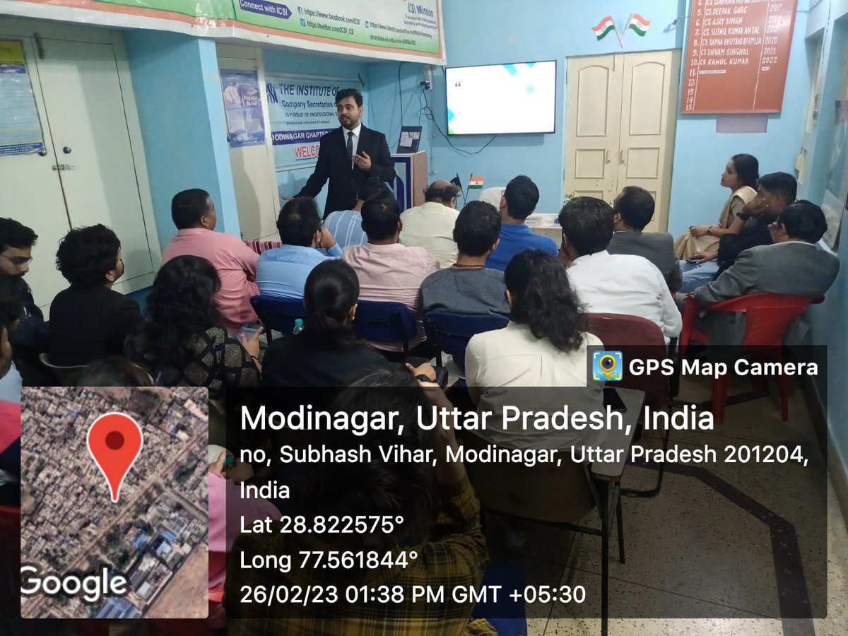 FCSGauravKumar's tweet image. Invited as Keynote Speaker on Emerging Areas for Company Secretaries in the Startup Ecosystem at Modinagar Chapter, NIRC-ICSI.

Overwhelming response of Members to know the opportunities and we discussed at length.

@icsi_cs