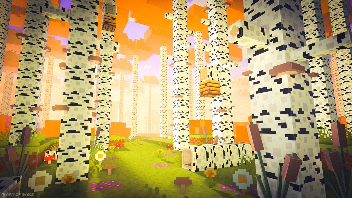 Birch forest🌱✨
#Minecraft #render