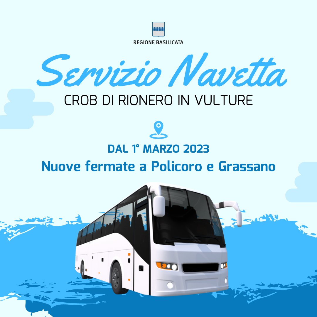 regbasilicata's tweet photo. Dal 1° marzo il servizio navetta gratuito verso l'#irccscrob di #RioneroinVulture, riservato ai pazienti che effettuano radioterapia residenti nel comprensorio dell'ASM di Matera, sarà potenziato con due nuove fermate a chiamata su #Policoro e #Grassano. https://t.co/GzMdjCBMyK