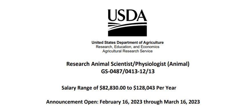 #jobalert
Research Animal Scientist/Physiologist (Animal)
Livestock Behavior Research Unit, USDA
West Lafayette, USA

applied-ethology.org/Researcher_USA…