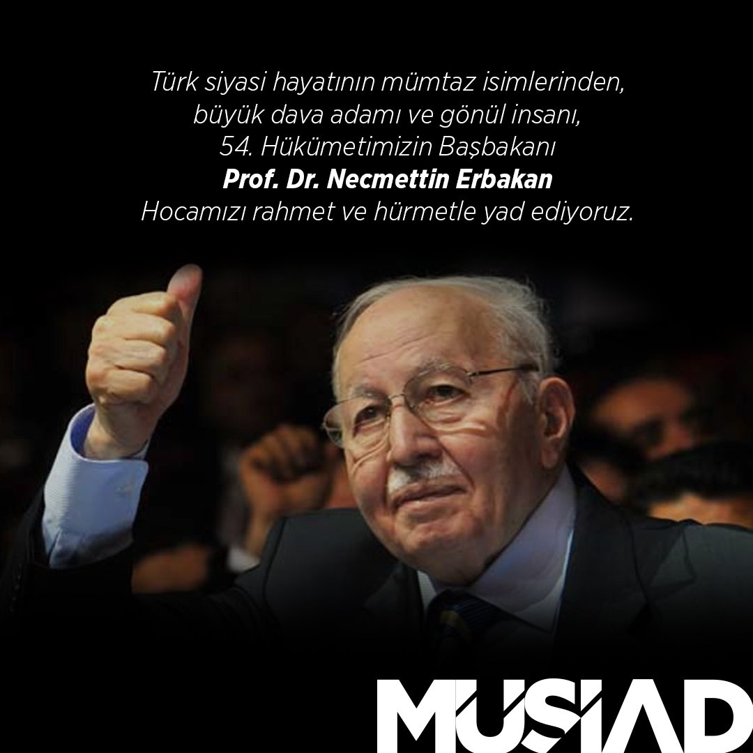 MahmutAsmali's tweet photo. Ülkemizin yetiştirdiği kıymetli akademisyen ve siyasetçi, 23. Başbakanımız Prof. Dr. Necmettin Erbakan'ı vefatının yıl dönümünde rahmetle yâd ediyorum.

Şüphesiz fikirleri ve idealleri ile nice gönüllere dokunan Erbakan, eserleriyle gelecek nesillere de ışık tutmaya devam edecek. https://t.co/gDe582RPgk