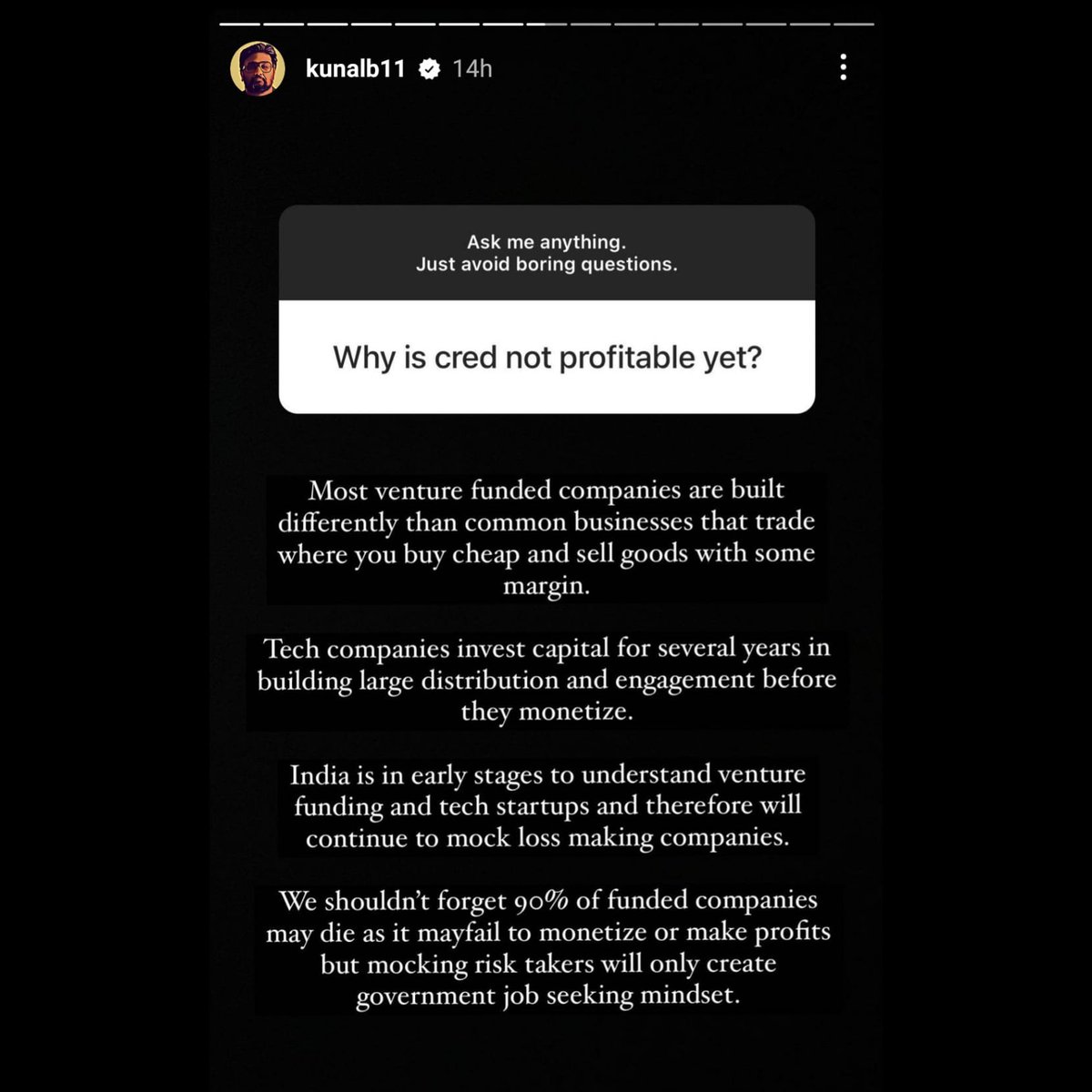 What are your thoughts on Kunal Shah's response?