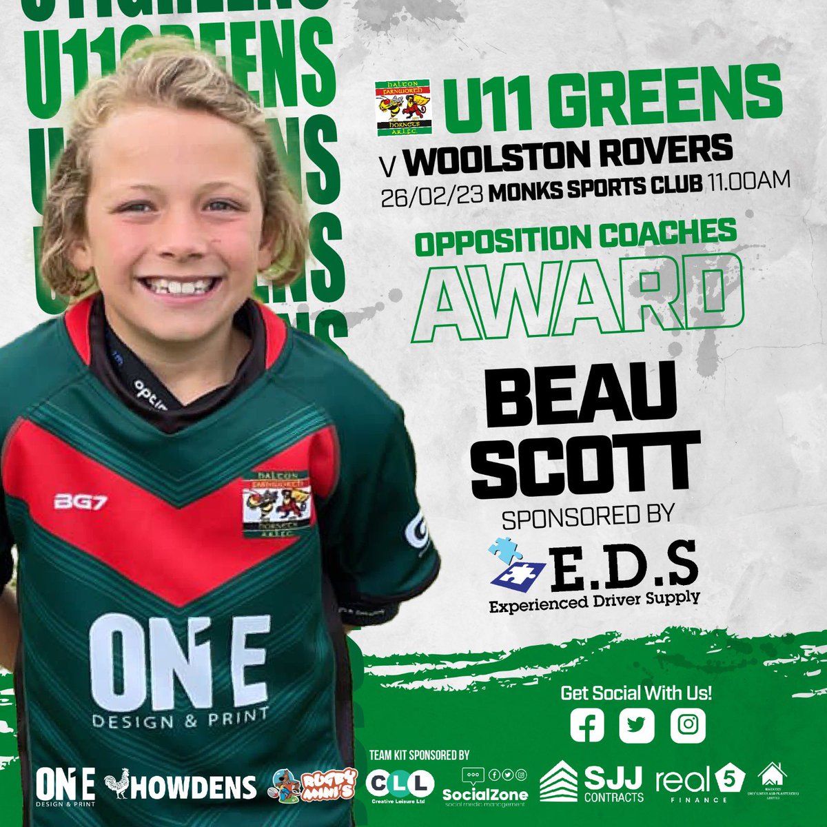 hfh_u9's tweet photo. Congratulations to our two @hfharl U11 Greens award winners, Beau and Zack, for their displays yesterday against @woolstonrovers U11. Thanks for the game!

Lads sponsored by EDS Driveways, Ste Tyrer Rugby Academy and Tom Redmond Fitness. https://t.co/5BFCmCT2cX