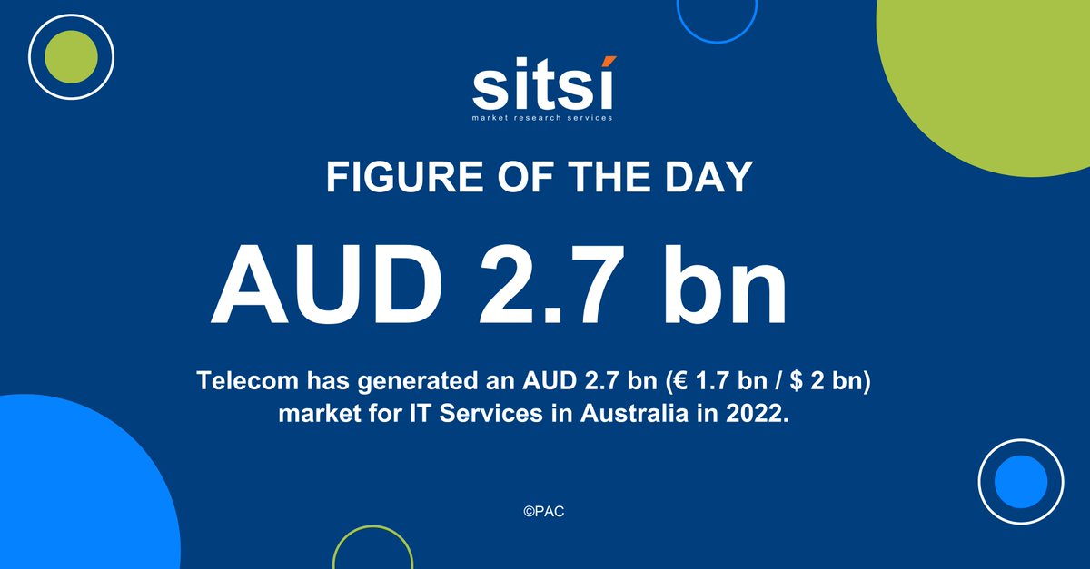 Telecom has generated an AUD 2.7 bn (€ 1.7 bn / $ 2 bn) market for IT Services in Australia in 2022. This represents 9% of the Australian market, building the 4th largest industry in the region.

#Australia #Telecom #ITServices