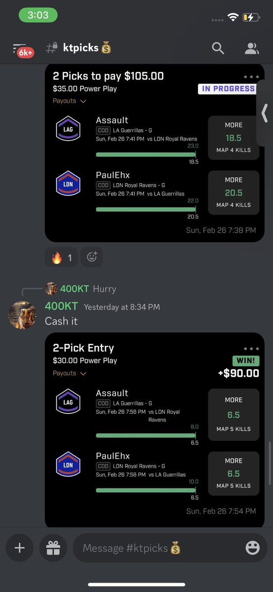 KTPicks400's tweet photo. Solid day in the premium ✅

Discord link in bio
#prizepicks #nbaprizepicks #nba #prizepickscod #CoDMW2 https://t.co/9AVd1IrFUs