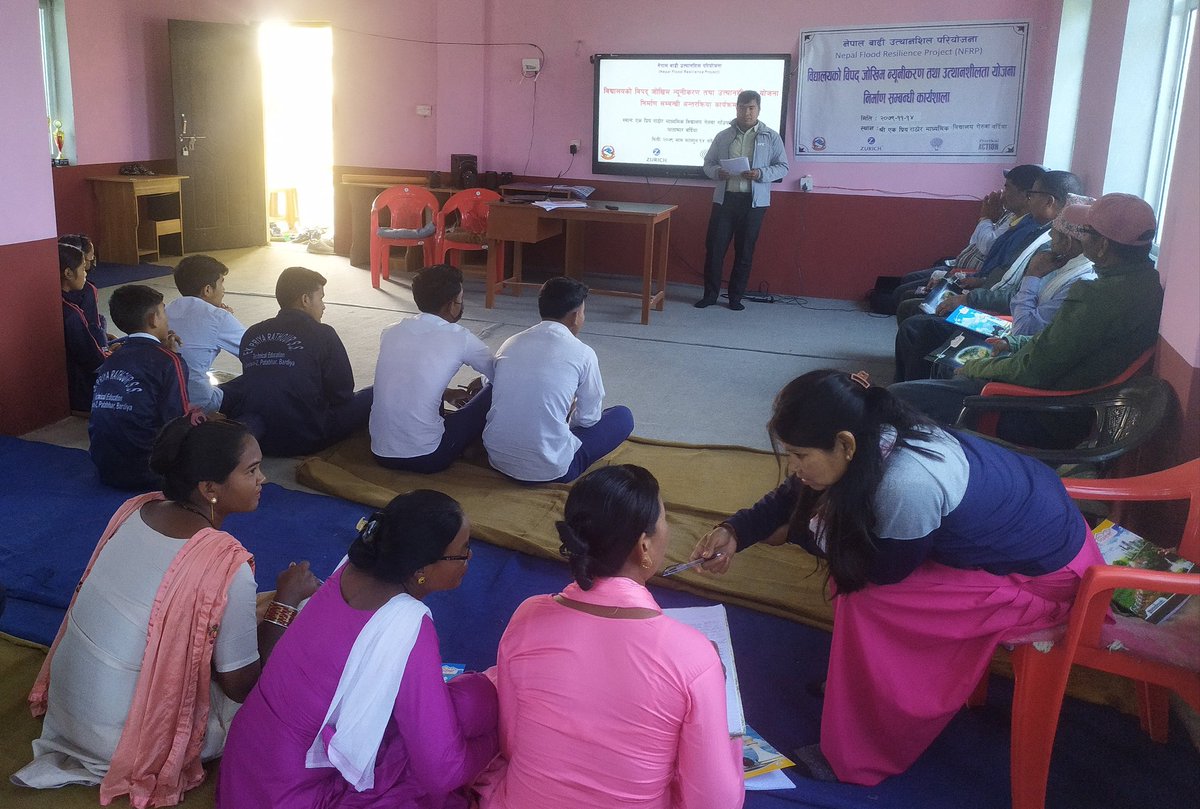 RAMESH_GAUTAaM's tweet photo. Engaging for preparing School DRRM and Resilience plan considering elements of #schoolsafety #capacitybuilding #educationcontinuity during emergency #DRRM #Floodresilience @Nepal_PA @floodalliance @NDRRMA_Nepal https://t.co/keOprbn3Ll