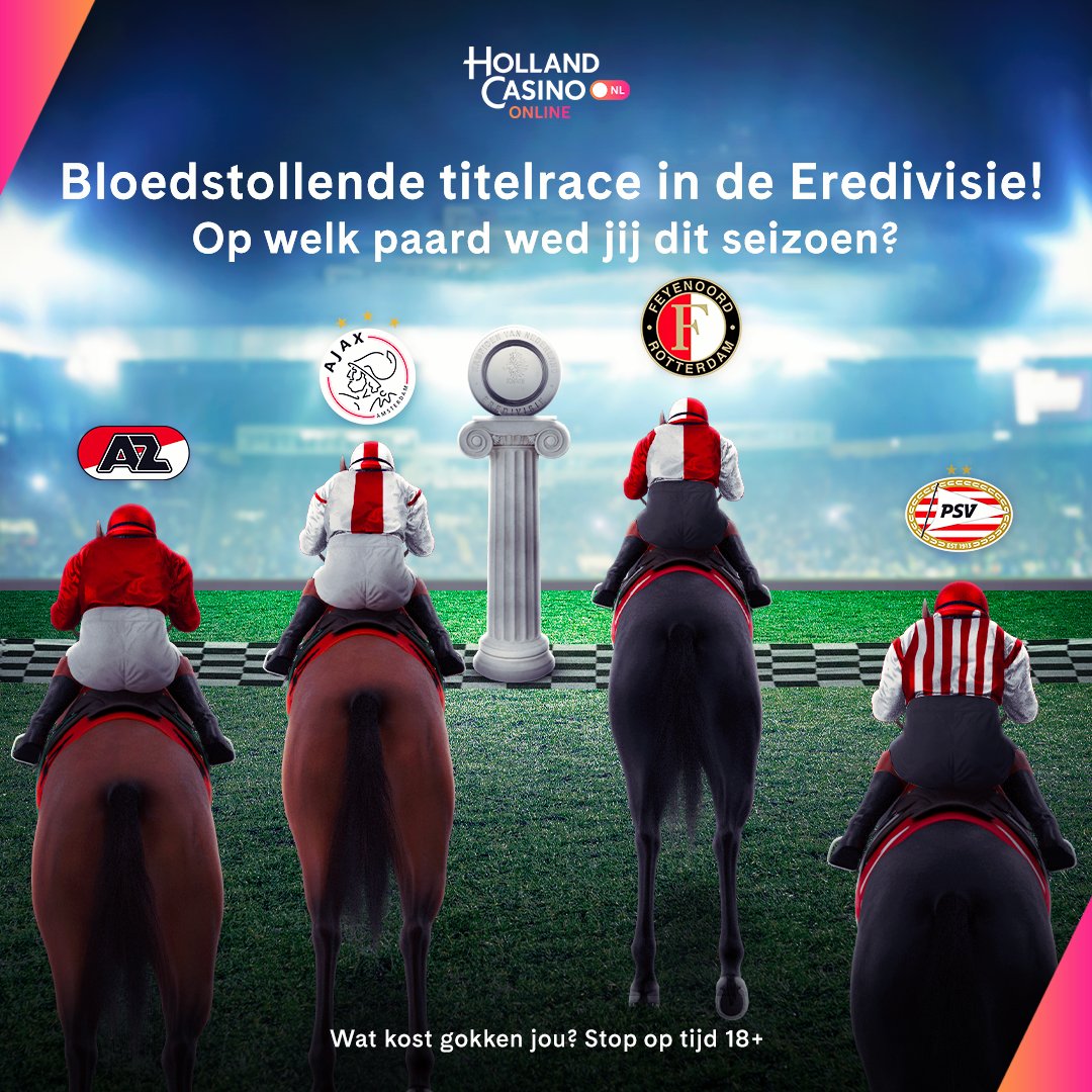 Na afgelopen weekend is het wel duidelijk dat de titelrace in de Eredivisie dit seizoen tussen Feyenoord, Ajax, AZ en PSV gaat. Het belooft enorm spannend te worden, want de verschillen zijn klein. Op welk paard wed jij dit seizoen? #Ajax #PSV #Feyenoord #AZ #Eredivisie